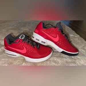 Nike Air Max Cage Red Pink White Low Top Tennis Pickleball Sneaker Men's 7.5